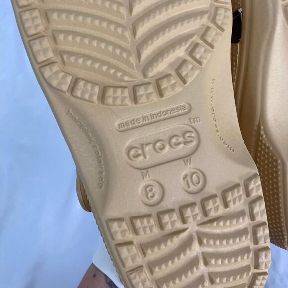 Crocs NEW Tan Cream Slippers Mens US 8 / Wmns 10 NWT - Picture 8 of 8